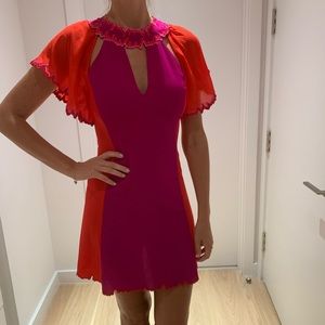 La Perla Vibrant Red and Pink Mini Dress